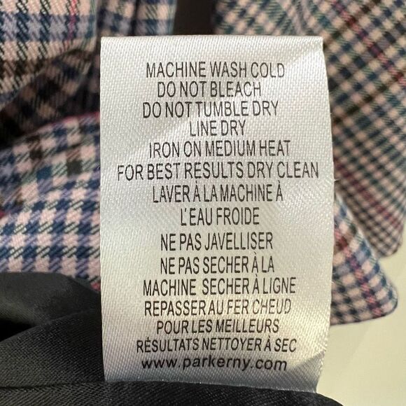 Parker Derby Blazer Mini Dress Women’s 4 Plaid Pink 4 Button Closure Workwear - Picture 14 of 15